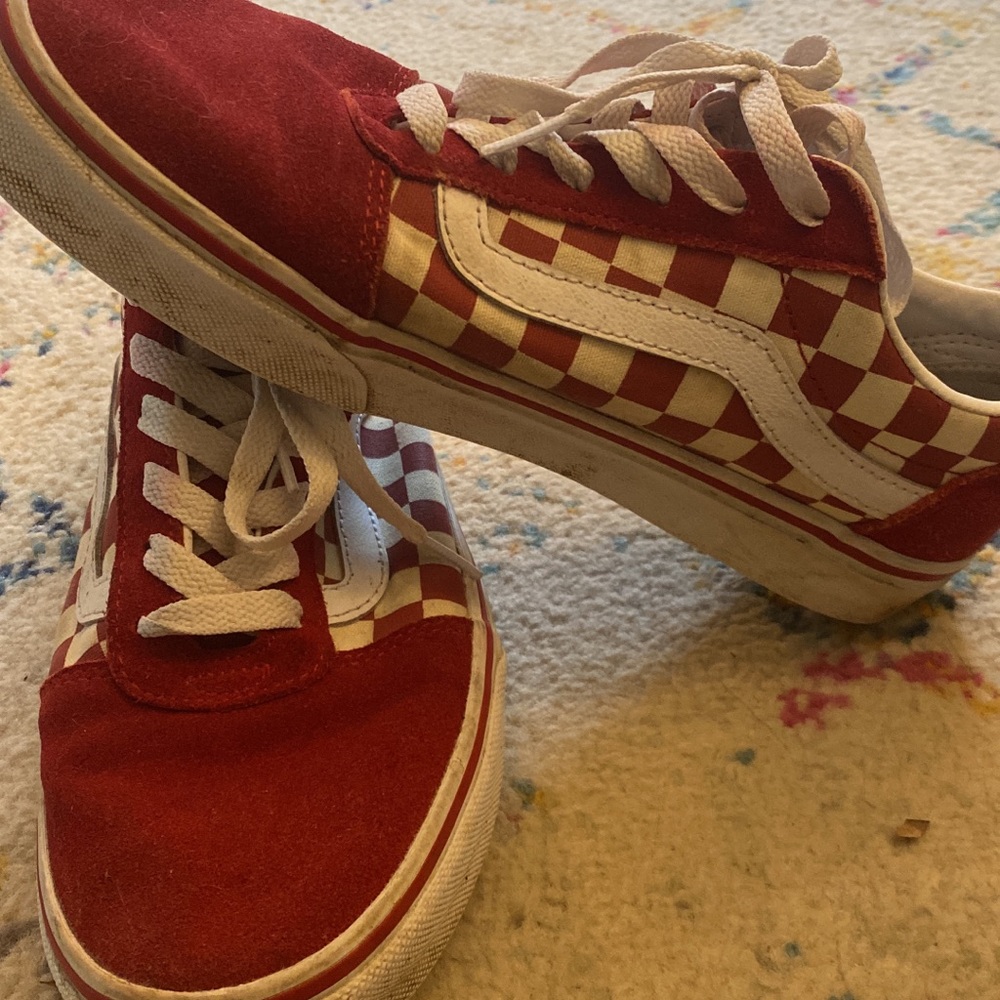 Red checkered vans! 8.5
